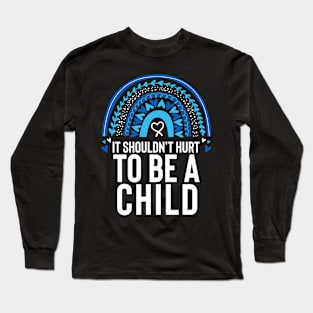 Child Abuse Prevention Awareness Month Blue Ribbon gift idea Long Sleeve T-Shirt